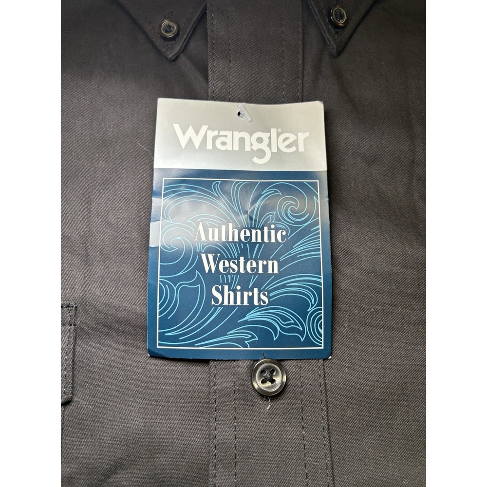 Wrangler Authentic Western Shirt . Mens Large, Black. Long Sleeve, BRAND NEW - Picture 3 of 10
